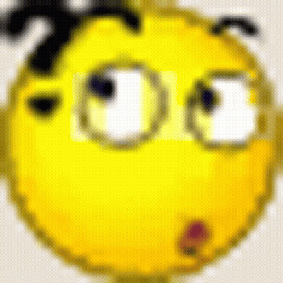 A Yellow Smiley Face With A Question Mark On It 'S Forehead . GIF