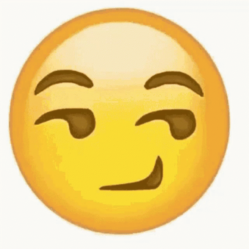 A Yellow Smiley Face With A Slight Smirk On It GIF