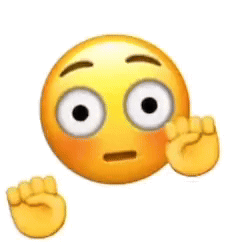 A Yellow Smiley Face With A Surprised Look On Its Face And A Fist In Front Of It . GIF