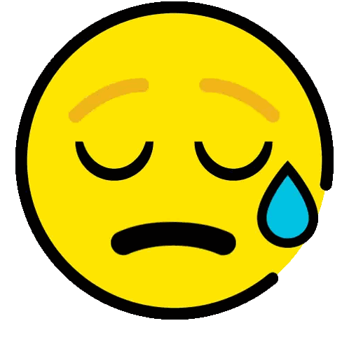 A Yellow Smiley Face With A Tear Coming Out Of It 'S Eye . Sticker