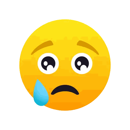 A Yellow Smiley Face With A Tear Coming Out Of Its Eye Sticker