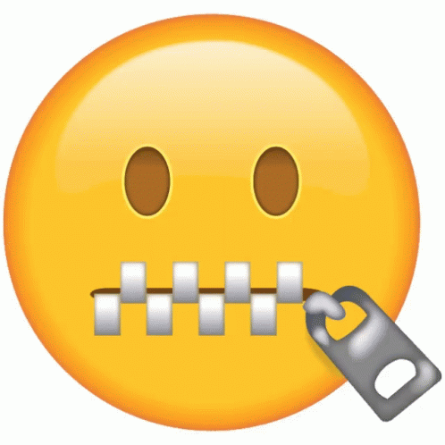 A Yellow Smiley Face With A Zipper Covering Its Mouth GIF
