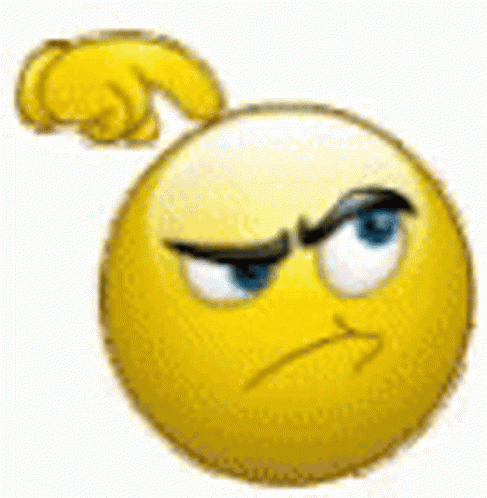 A Yellow Smiley Face With An Angry Look On Its Face And A Hand Pointing At It . GIF