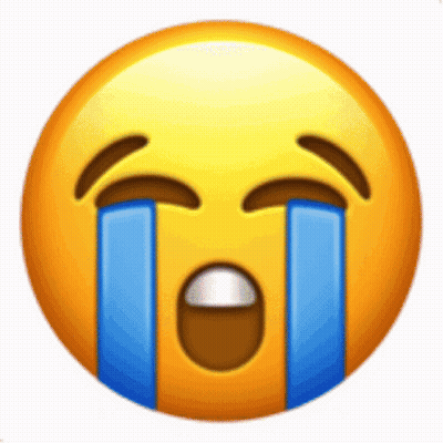 A Yellow Smiley Face With Blue Tears Coming Out Of It 'S Eyes . GIF