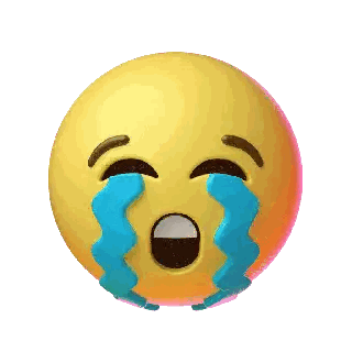A Yellow Smiley Face With Blue Tears Coming Out Of Its Eyes Sticker