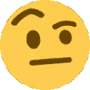 A Yellow Smiley Face With Brown Eyes And A Slight Smirk . Sticker