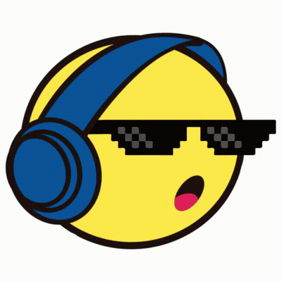 A Yellow Smiley Face With Headphones And Sunglasses GIF