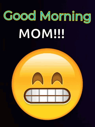 A Yellow Smiley Face With Hearts Around It And The Words Good Morning Mom GIF