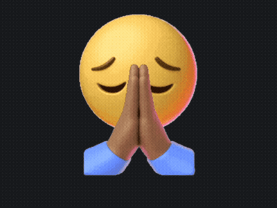 A Yellow Smiley Face With Its Eyes Closed And Its Hands Folded GIF