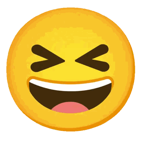A Yellow Smiley Face With Its Eyes Closed And Its Mouth Wide Open Sticker