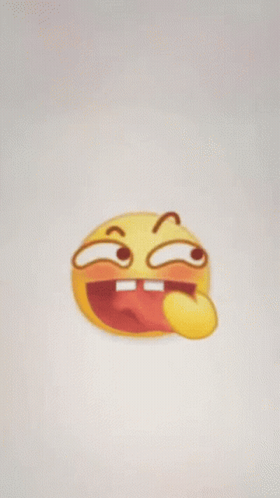 A Yellow Smiley Face With Its Tongue Hanging Out On A White Background GIF