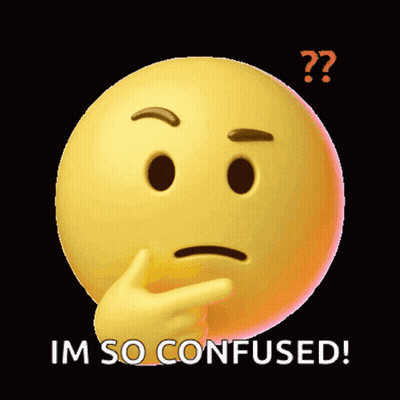 A Yellow Smiley Face With The Words Im So Confused GIF