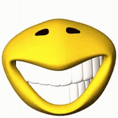 A Yellow Smiley Face With White Teeth And Black Eyes GIF
