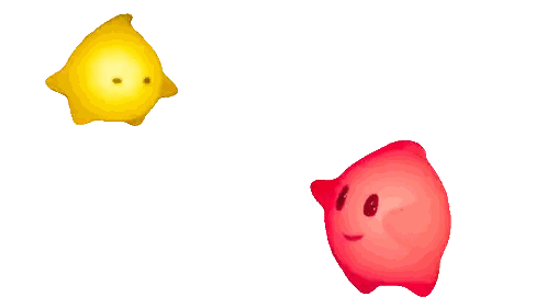 A Yellow Star And A Red Star With Smiling Faces On Them Sticker
