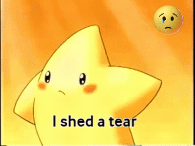 A Yellow Star With A Sad Face And The Words I Shed A Tear Below It GIF
