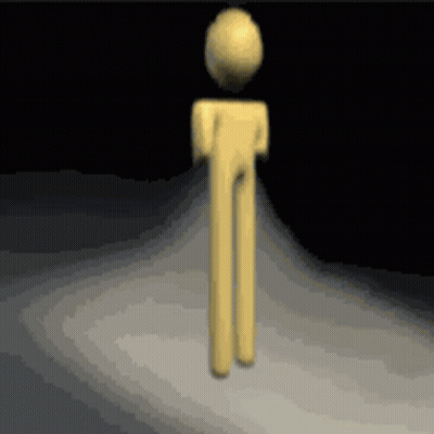 A Yellow Stick Figure With A Ball On Top Of It 'S Head GIF