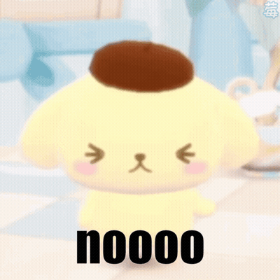 A Yellow Stuffed Animal With A Brown Head And The Word Nooo On It 'S Face . GIF