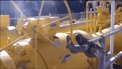 A Yellow Valve That Says Venier Is Being Worked On GIF