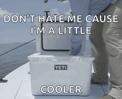 A Yeti Cooler Is Being Opened By A Person On A Boat GIF