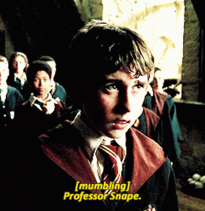 A Young Boy In A Harry Potter Uniform Is Talking To Professor Snape GIF