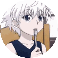 A Young Boy Is Holding A Fork In His Mouth And Looking At The Camera . Sticker