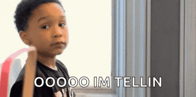 A Young Boy Is Making A Funny Face And Saying , `` Oooo Im Tellin '' . GIF