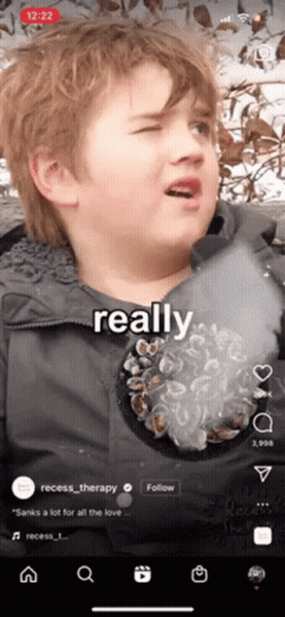 A Young Boy Is Making A Funny Face With The Words Really On The Bottom GIF