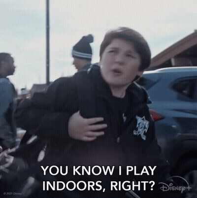 A Young Boy Says " You Know I Play Indoors Right ? " GIF