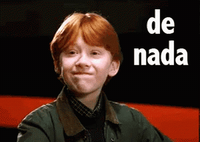 A Young Boy With Red Hair Is Making A Funny Face With The Words De Nada Behind Him GIF