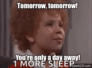 A Young Boy With Red Hair Is Saying `` Tomorrow , Tomorrow ! '' GIF