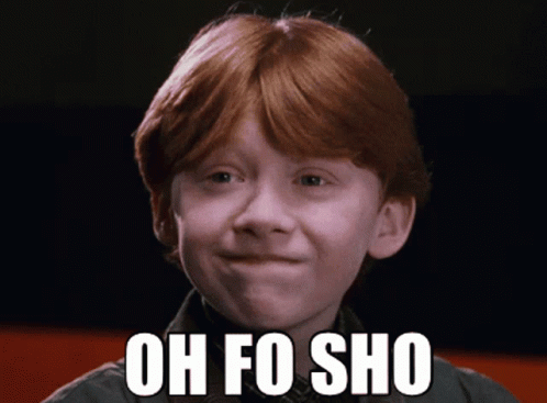 A Young Boy With Red Hair Is Smiling With The Words Oh Fo Sho On His Face GIF