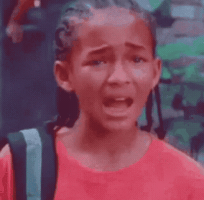 A Young Girl Is Crying And Saying `` I Hate It Here '' While Holding A Backpack . GIF