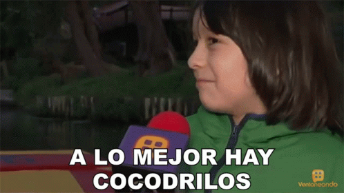 A Young Girl Says A Lo Mejor Hay Cocodrilos In Spanish GIF