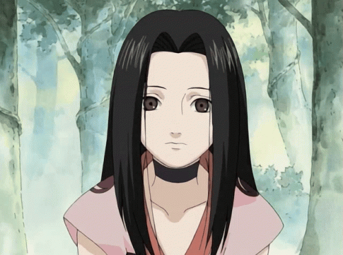 A Young Girl With Long Black Hair And A Choker Around Her Neck GIF