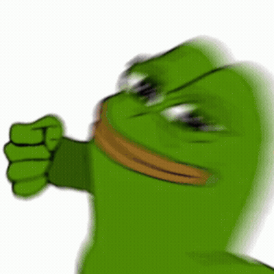 A Young Man Is Making A Funny Face With His Fist In The Air . GIF