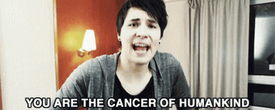 A Young Man Is Screaming And Saying " You Are The Cancer Of Humankind " GIF