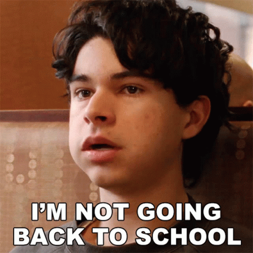 Young Man Sitting With I Not Going Back To School GIF