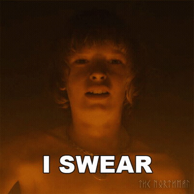 A Young Man Says I Swear In Front Of A Dark Background GIF
