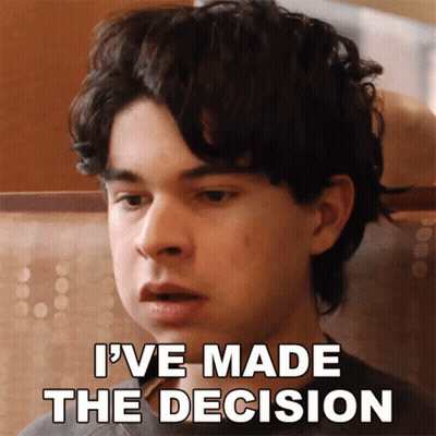 A Young Man Says I 'Ve Made The Decision While Sitting In A Chair GIF