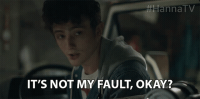 A Young Man Sitting In A Car Says It 'S Not My Fault Okay GIF