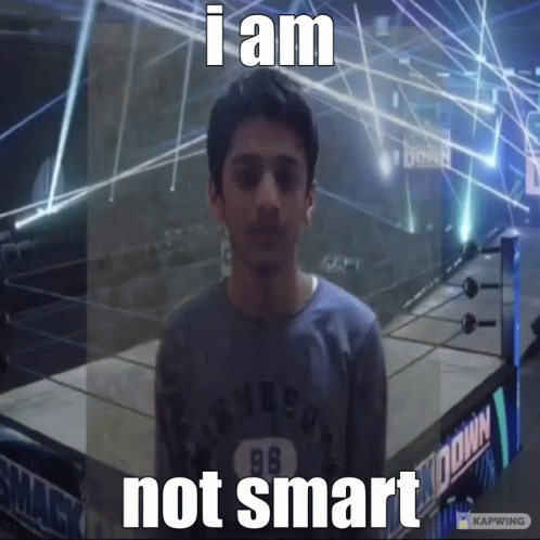 A Young Man Stands In Front Of A Sign That Says Smackdown GIF