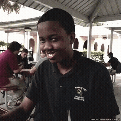A Young Man Wearing A Black Shirt That Says Charter High School GIF