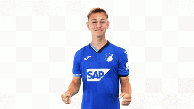 A Young Man Wearing A Blue Shirt With The Word Sap On It GIF
