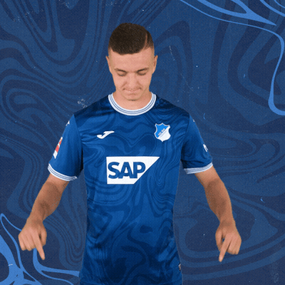A Young Man Wearing A Blue Shirt With The Word Sap On It GIF