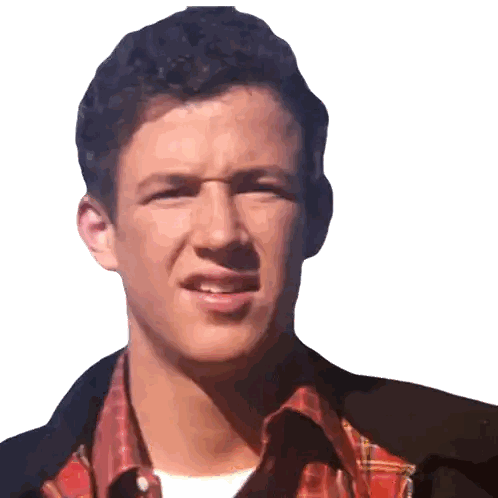 A Young Man Wearing A Plaid Shirt And A Black Jacket Sticker