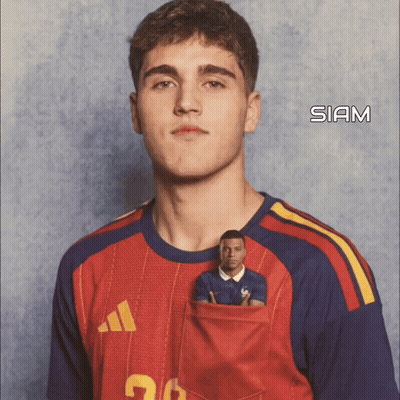 A Young Man Wearing A Red Adidas Shirt With A Smaller Man In His Pocket GIF
