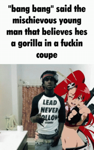 A Young Man Wearing A Shirt That Says Lead Never Follow Leaders GIF