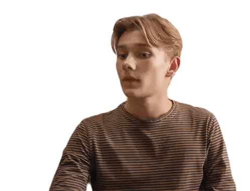 A Young Man Wearing A Striped Shirt Is Clapping Sticker