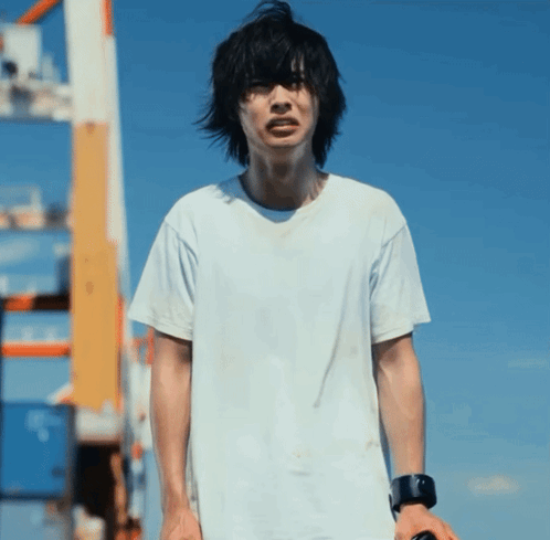 A Young Man Wearing A White T-Shirt And A Black Watch GIF