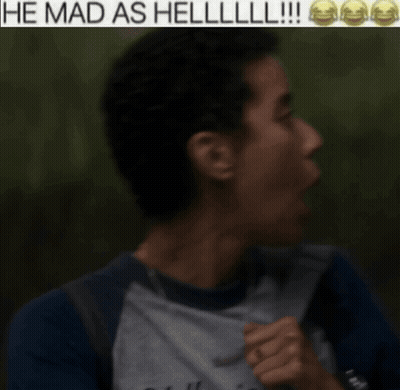 A Young Man Wearing A Yellowjack Shirt Looks Mad GIF
